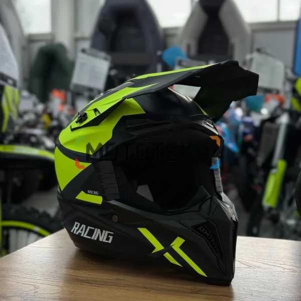 Шлем мото кроссовый Мототека ( MOTOTEKA ) TQ 602 BLACK/GREEN XL | Мототека