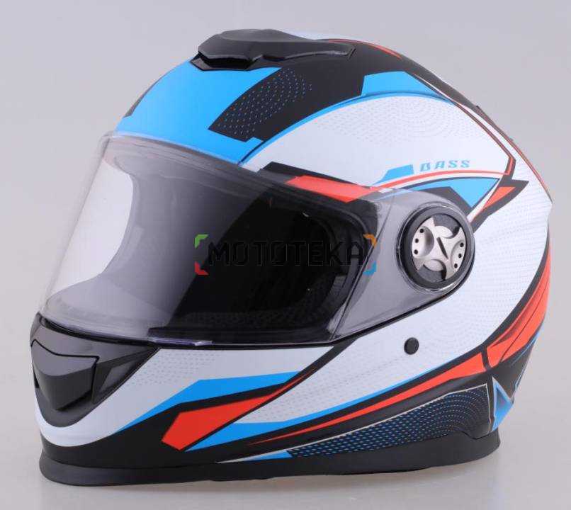 Шлем мото интеграл RACER (Рейсер) BLD-M62 (L) черный/синий/белый